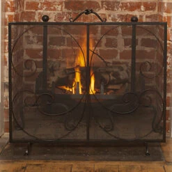 Scrolled Fireguard In Matt Black -Home Decor Shop 702mb 30