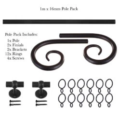 1m 16mm Crook Pole Pack In Matt Black 10 1m 16mm Crook Pole Pack In Matt Black -Home Decor Shop 801mb 20