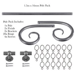 1.5m 16mm Crook Pole Pack In Polished 10 1.5m 16mm Crook Pole Pack In Polished -Home Decor Shop 802po 20