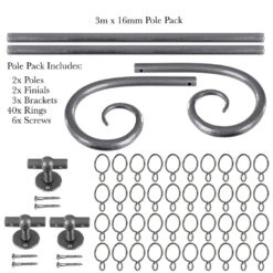3m 16mm Crook Pack In Polished -Home Decor Shop 804po 20