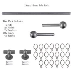 1.5m 16mm Cannonball Pack In Polished 10 1.5m 16mm Cannonball Pack In Polished -Home Decor Shop 814po 20