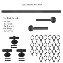 2m 16mm Cannonball Pole Pack In Beeswax 10 2m 16mm Cannonball Pole Pack In Beeswax -Home Decor Shop 815bw 20