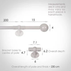 2m 16mm Cannonball Pole Pack In Clay -Home Decor Shop 815cl 13