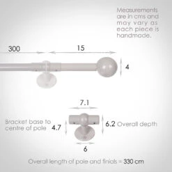 3m 16mm Cannonball Pole Pack In Clay -Home Decor Shop 816cl 13