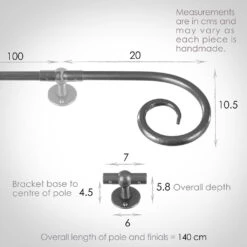 1m 12mm Crook Pack In Polished -Home Decor Shop 825po 13