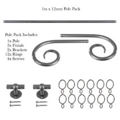 1m 12mm Crook Pack In Polished -Home Decor Shop 825po 20