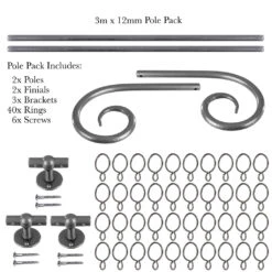 3m 12mm Crook Pack In Polished -Home Decor Shop 828po 20