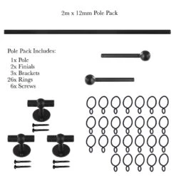 2m 12mm Cannonball Pack In Matt Black 10 2m 12mm Cannonball Pack In Matt Black -Home Decor Shop 831mb 20