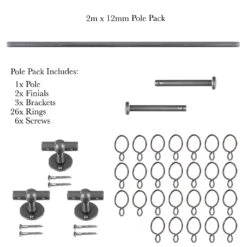 2m 12mm Button Pack In Polished -Home Decor Shop 842po 20