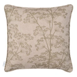 Cushion Cover In Reversed Soft Green Cow Parsley