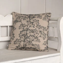 Cushion Cover In Reversed Indigo Cow Parsley -Home Decor Shop SCCPINREV 12