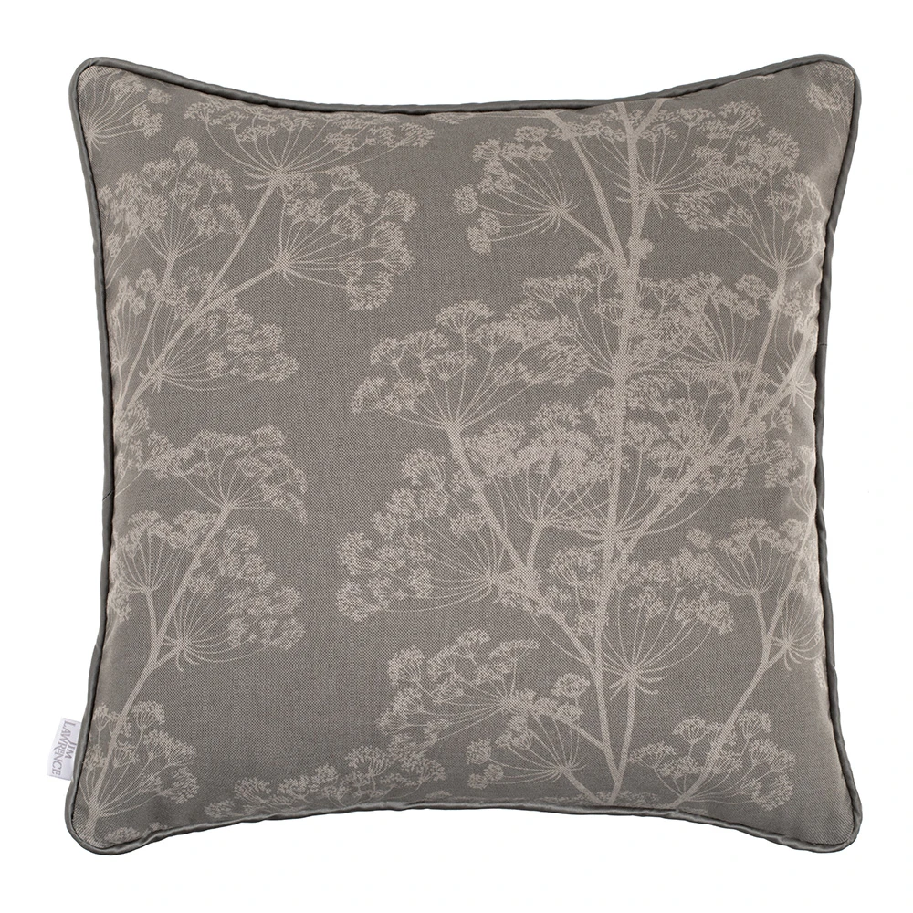 Cushion Cover In Soft Grey Cow Parsley Contrast Piping 3 Cushion Cover In Soft Grey Cow Parsley Contrast Piping