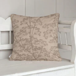 Cushion Cover In Reversed Soft Grey Cow Parsley -Home Decor Shop SCCPSGREV 12