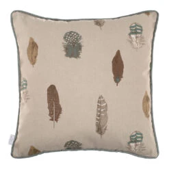 Cushion Cover In Stone Featherdown Contrast Piping