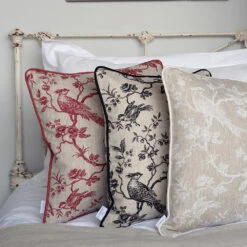 Cushion Cover In Red Printed Isabelle Contrast Piping -Home Decor Shop SCISREAR 30