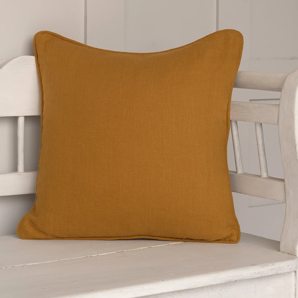 Cushion Cover In Ochre Waterford 4 Cushion Cover In Ochre Waterford - Image 2