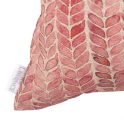 Cushion Cover In Red Watercolour Leaf -Home Decor Shop SCWLRE 20