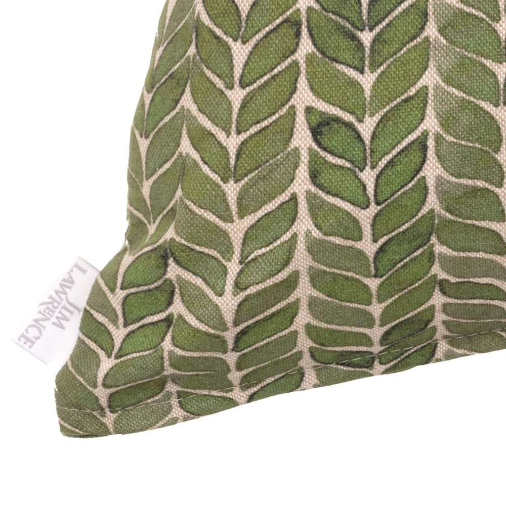 Cushion Cover In Rich Green Watercolour Leaf 6 Cushion Cover In Rich Green Watercolour Leaf - Image 4