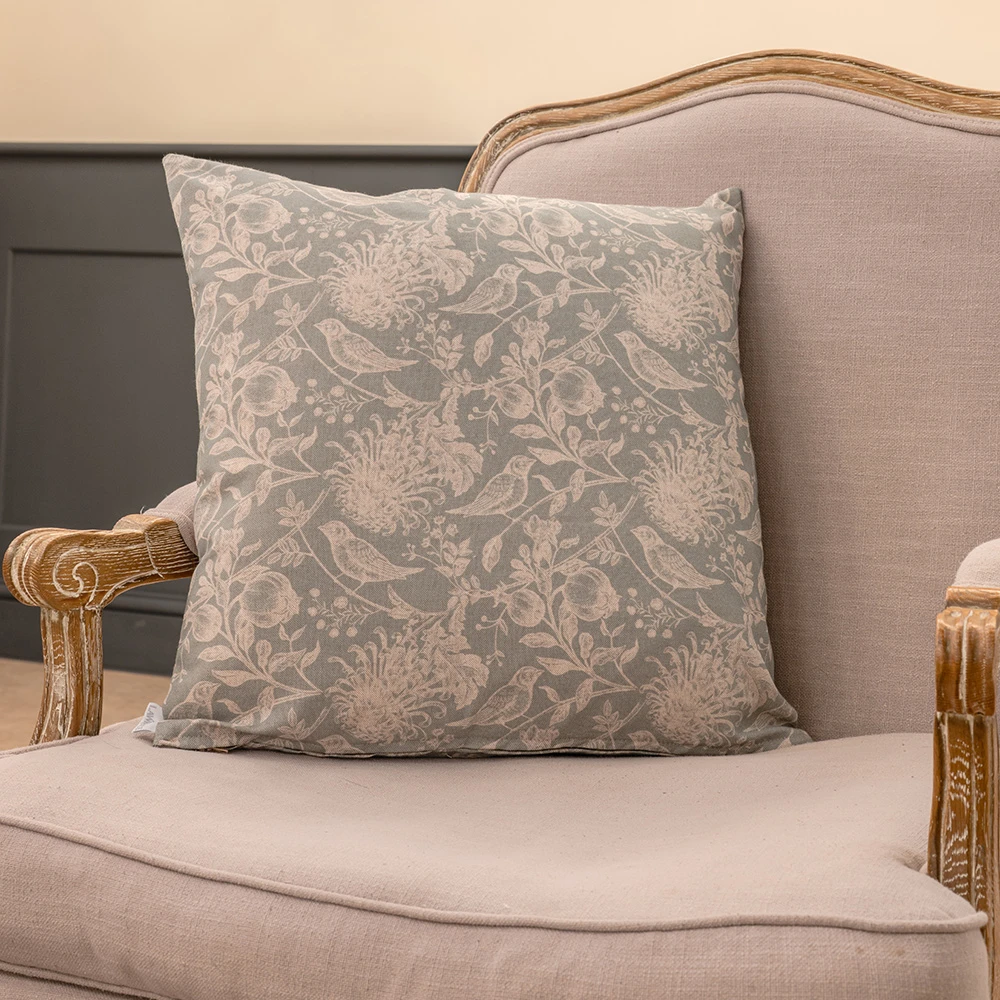 Cushion Cover In Duck Egg Woodland 4 Cushion Cover In Duck Egg Woodland - Image 2