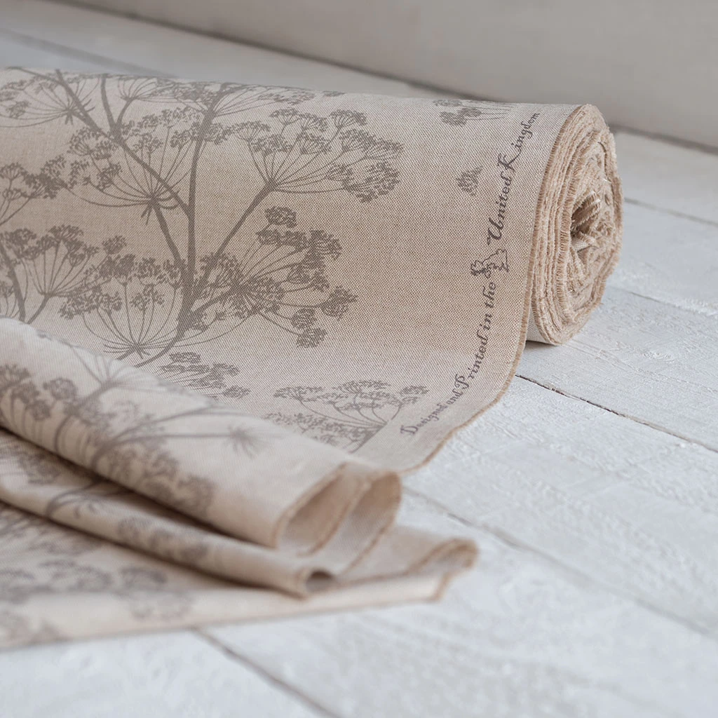 Cow Parsley Fabric In Reversed Soft Grey 4 Cow Parsley Fabric In Reversed Soft Grey - Image 2