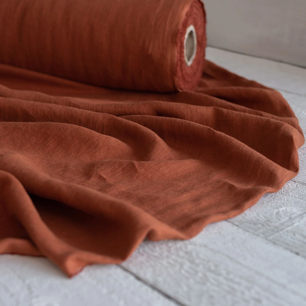 Waterford Linen Fabric In Paprika 4 Waterford Linen Fabric In Paprika - Image 2