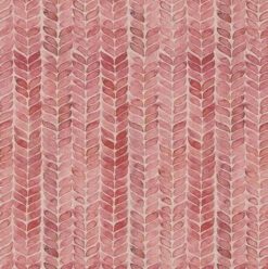 Watercolour Leaf Fabric In Red