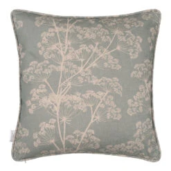 Cushion Cover In Duck Egg Cow Parsley