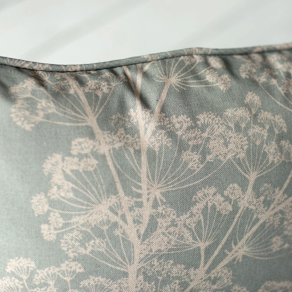 Cushion Cover In Duck Egg Cow Parsley 4 Cushion Cover In Duck Egg Cow Parsley - Image 2